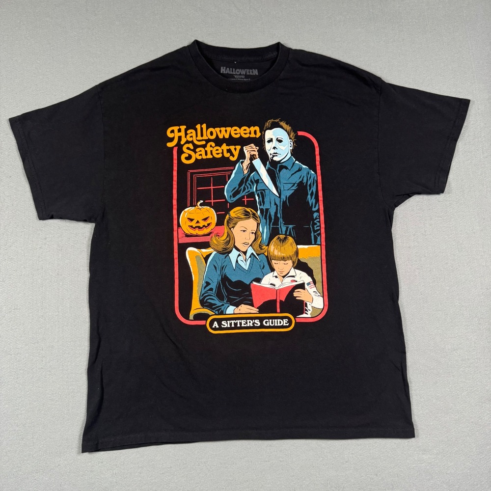 Creepy Co Halloween T-Shirt XL Black Michael Myers Sitter's Guide Horror Film